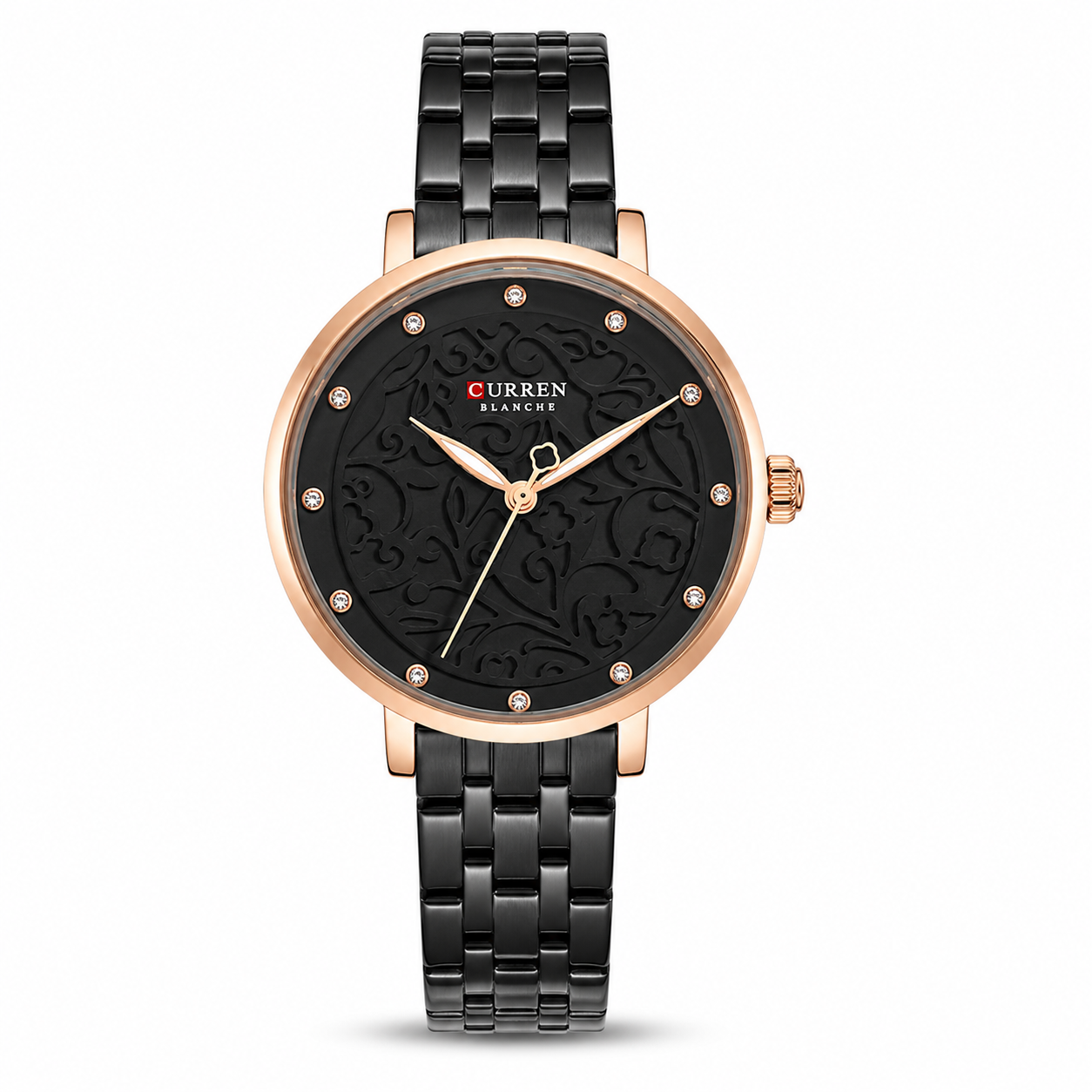 Curren Women's Black Floral Elegance Watch