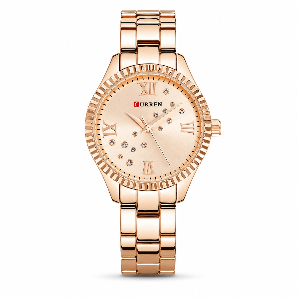 Curren Women's Rose Gold Crystal Watch