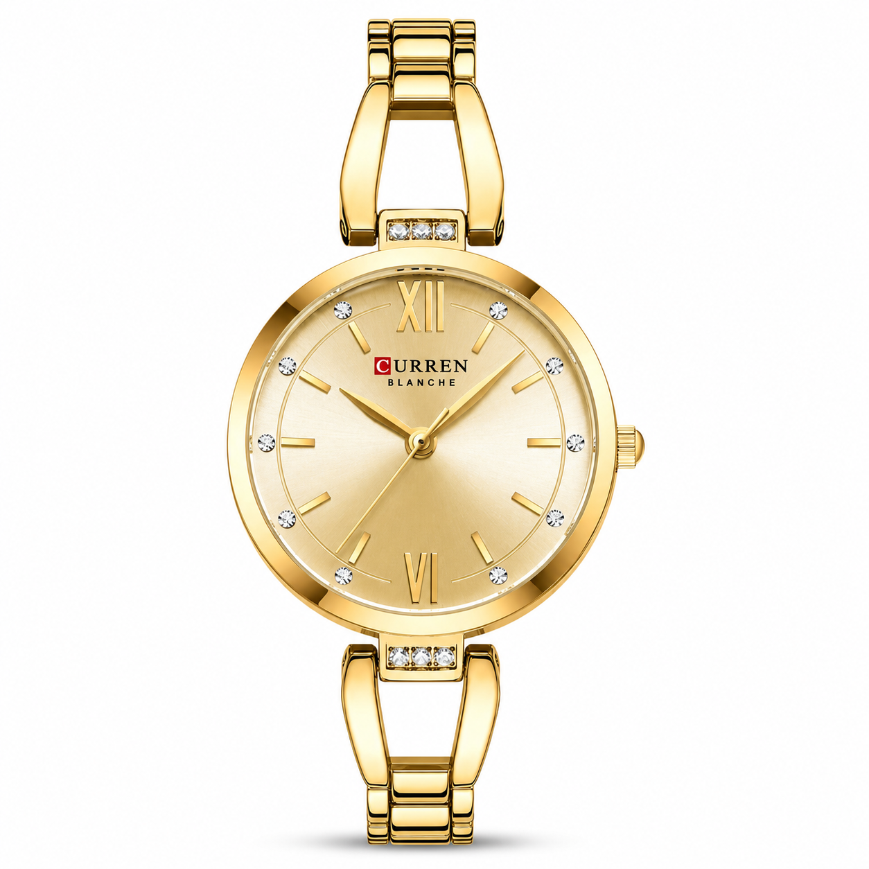 Curren Women's Gold Crystal Bracelet Watch