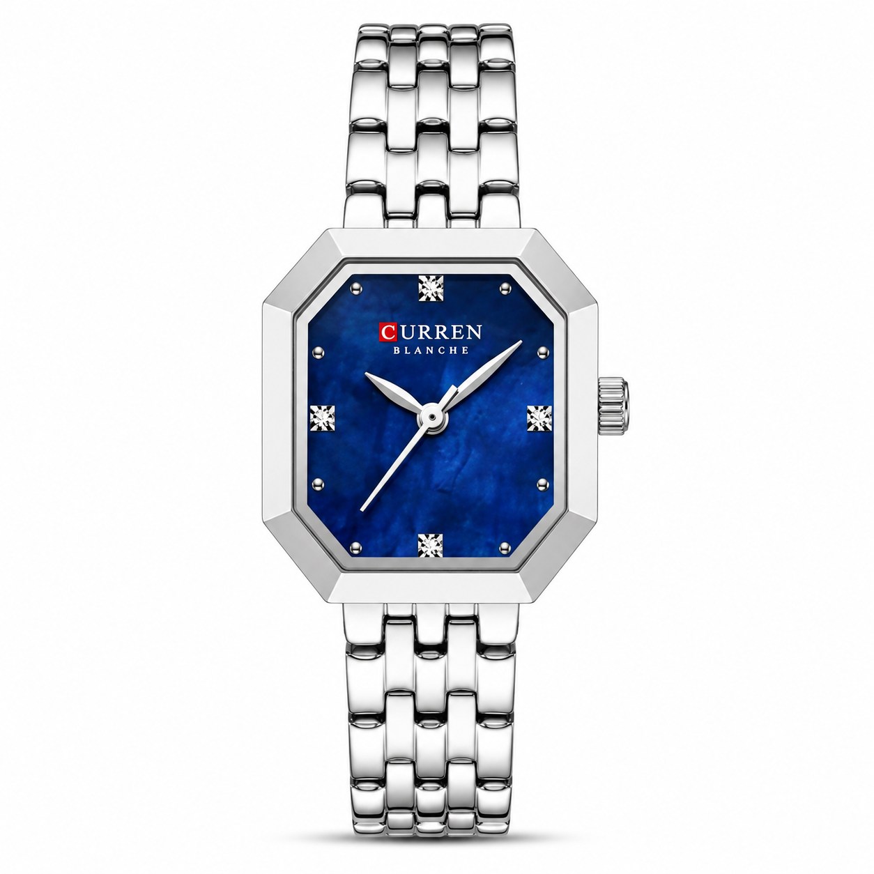 Curren Women's Silver Sapphire Octagon Watch