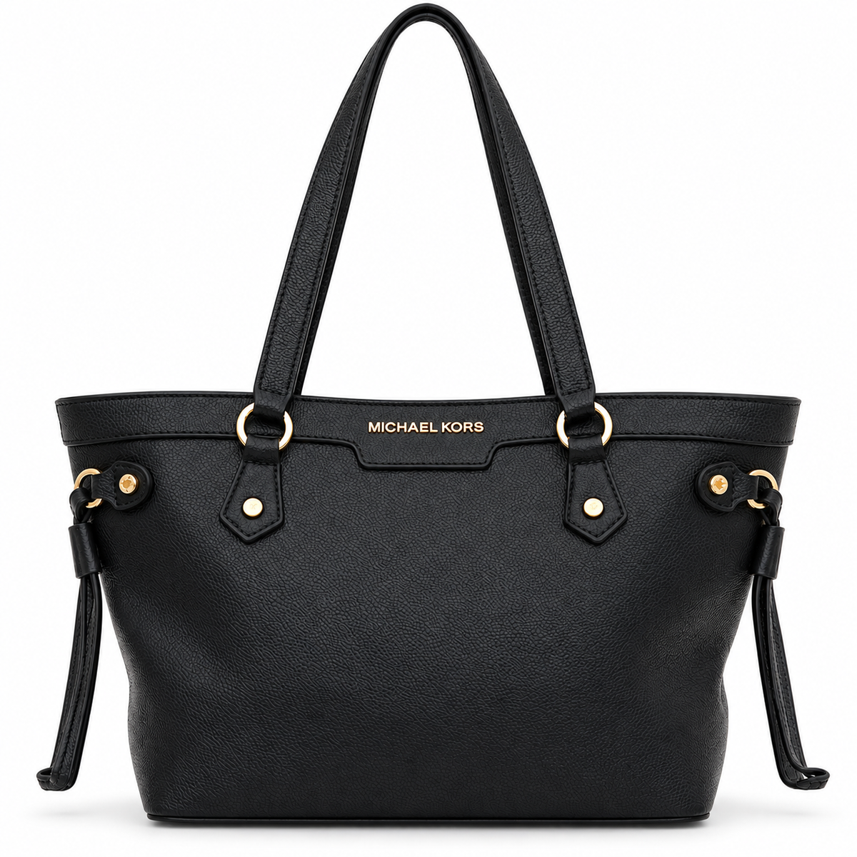 Michael Kors black pebbled-leather tote bag