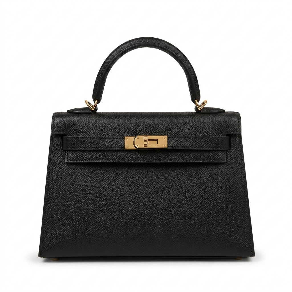 Hermès Black Mini Kelly Sellier - 22cm
