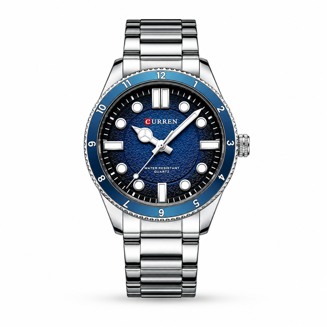 Curren Men's Marine Diver Watch – Blue Bezel