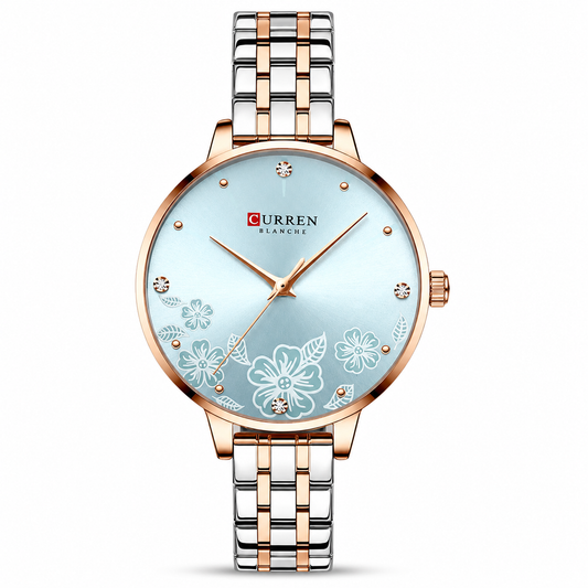 Curren Women's Floral Sky Blue Watch