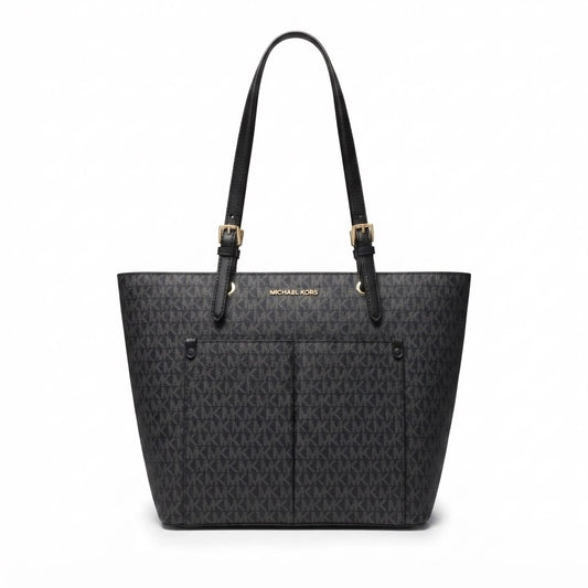 Michael Kors Jet Set Signature Black Tote
