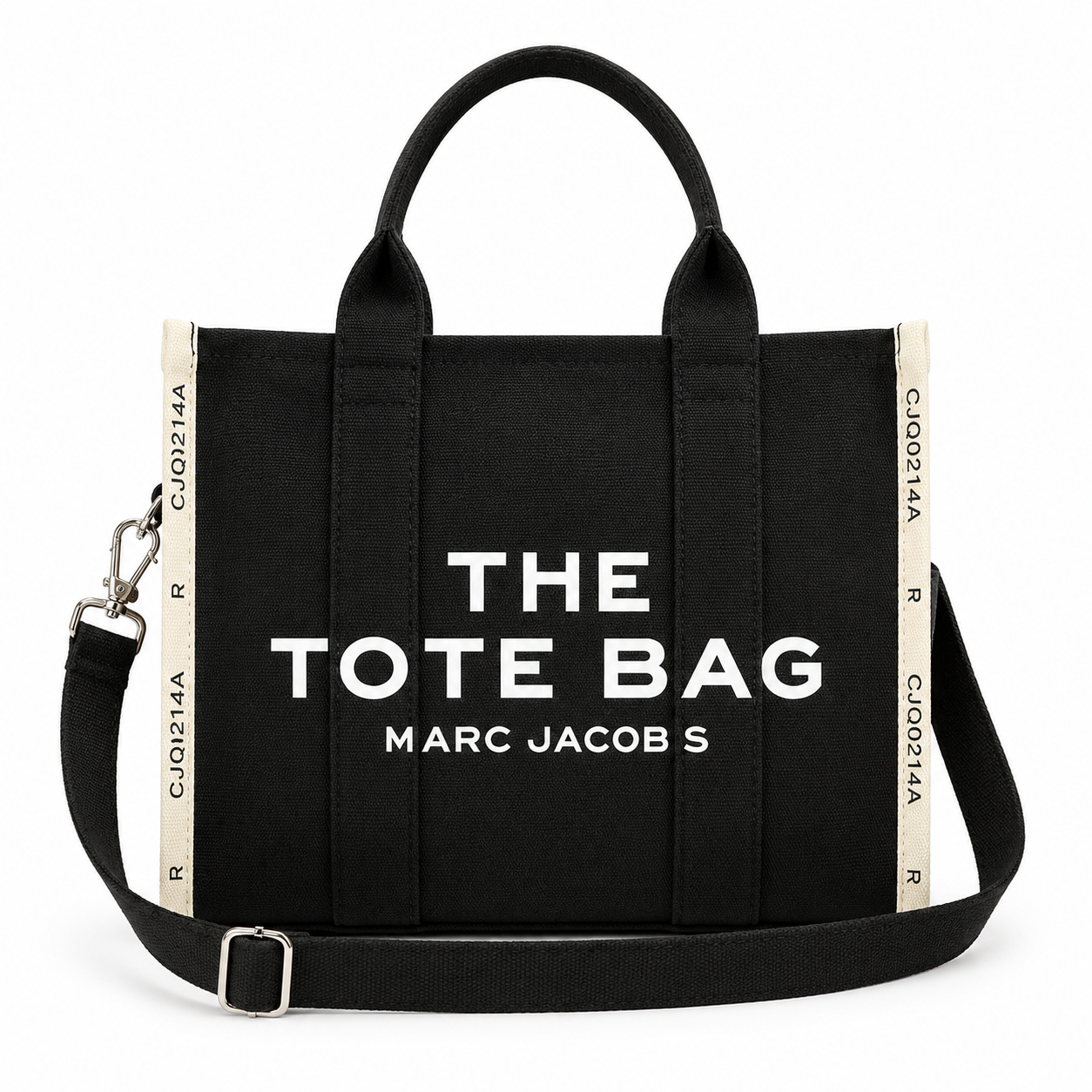 Luxe Noir Medium Canvas Tote Bag