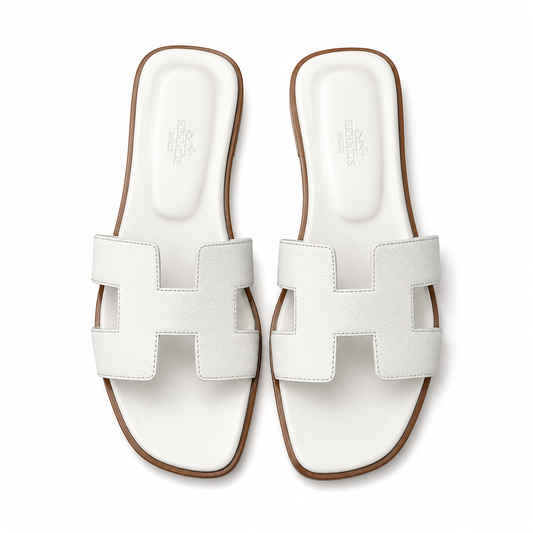 White Hermès Oran Sandal