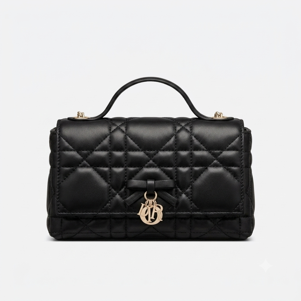 Dior bow tie mini chain bag - black