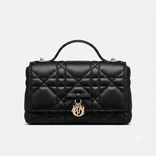 Dior bow tie mini chain bag - black