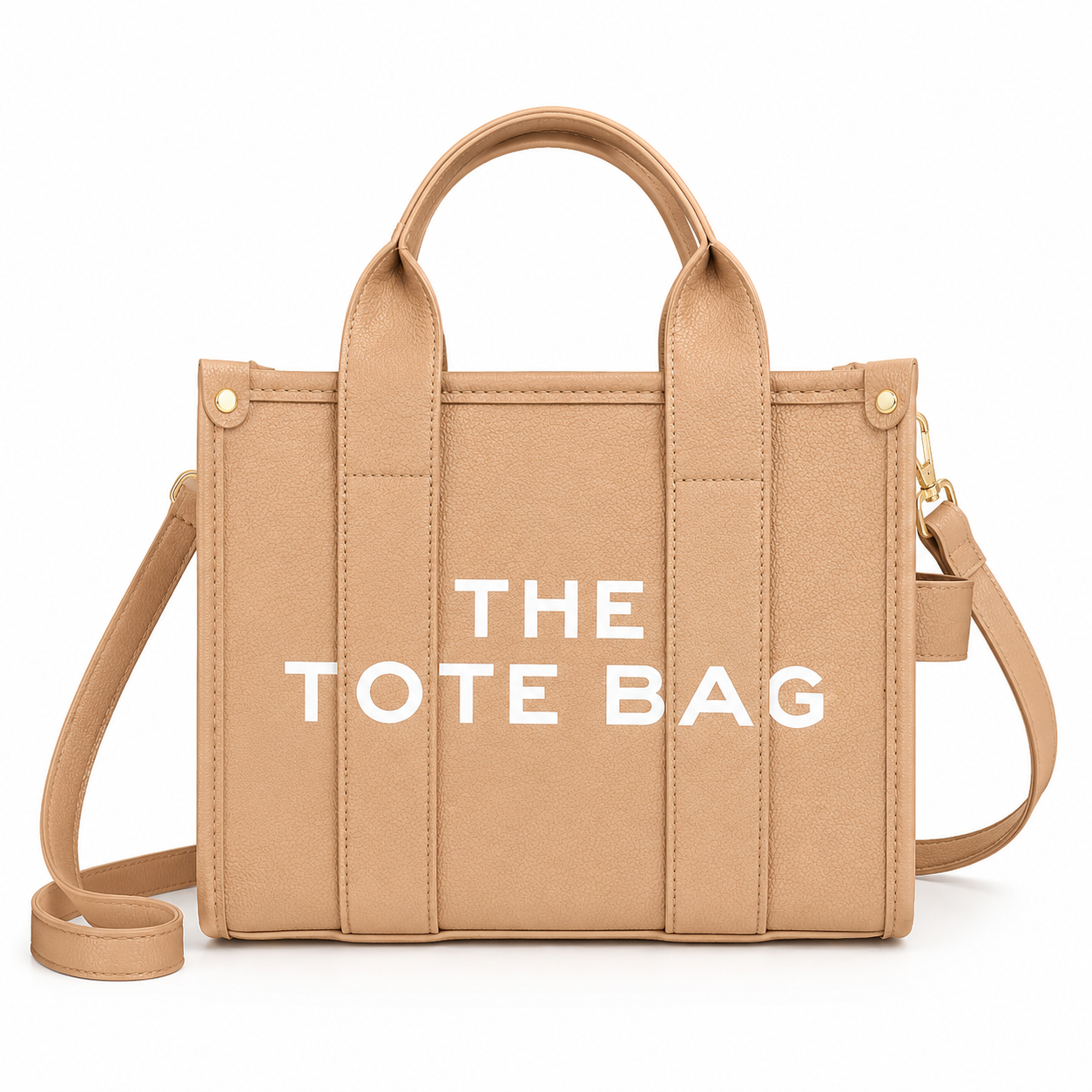 Beige: Luxe Sand Small Tote Bag