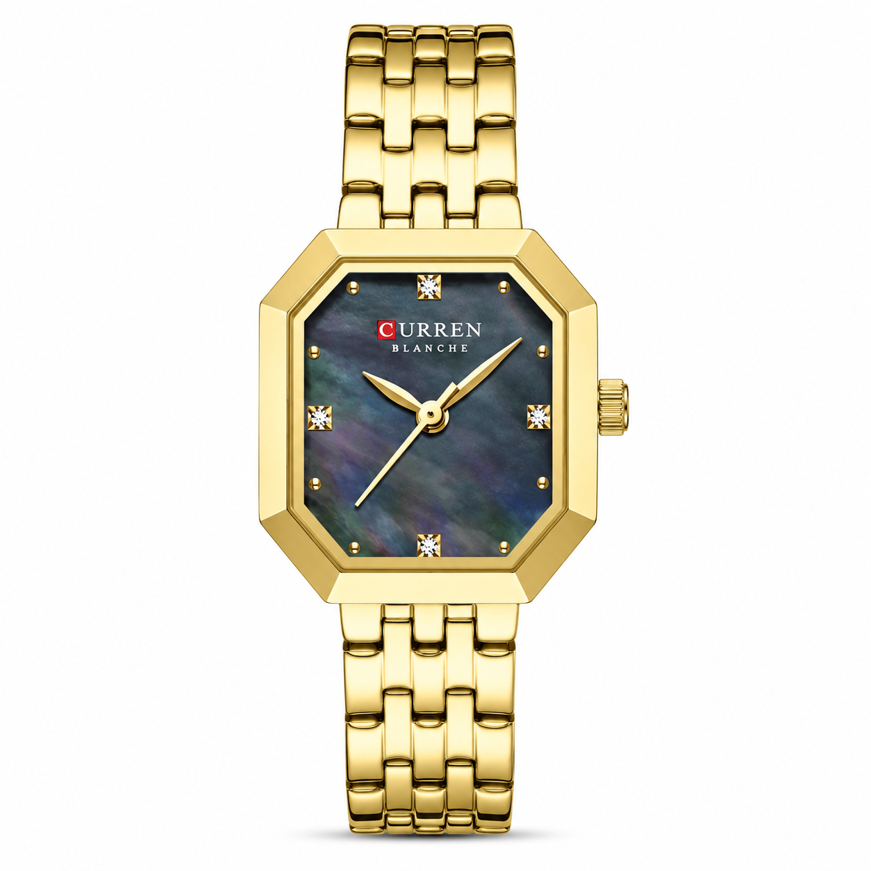 Curren Women's Gold Midnight Pearl Octagon Watch