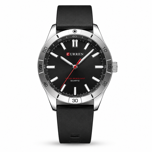 Curren Men's Sport Classic Watch – Black Silver