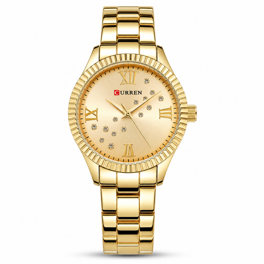 Curren Women's Gold Crystal Watch