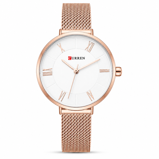 Curren Women's Rose Gold Mesh Watch