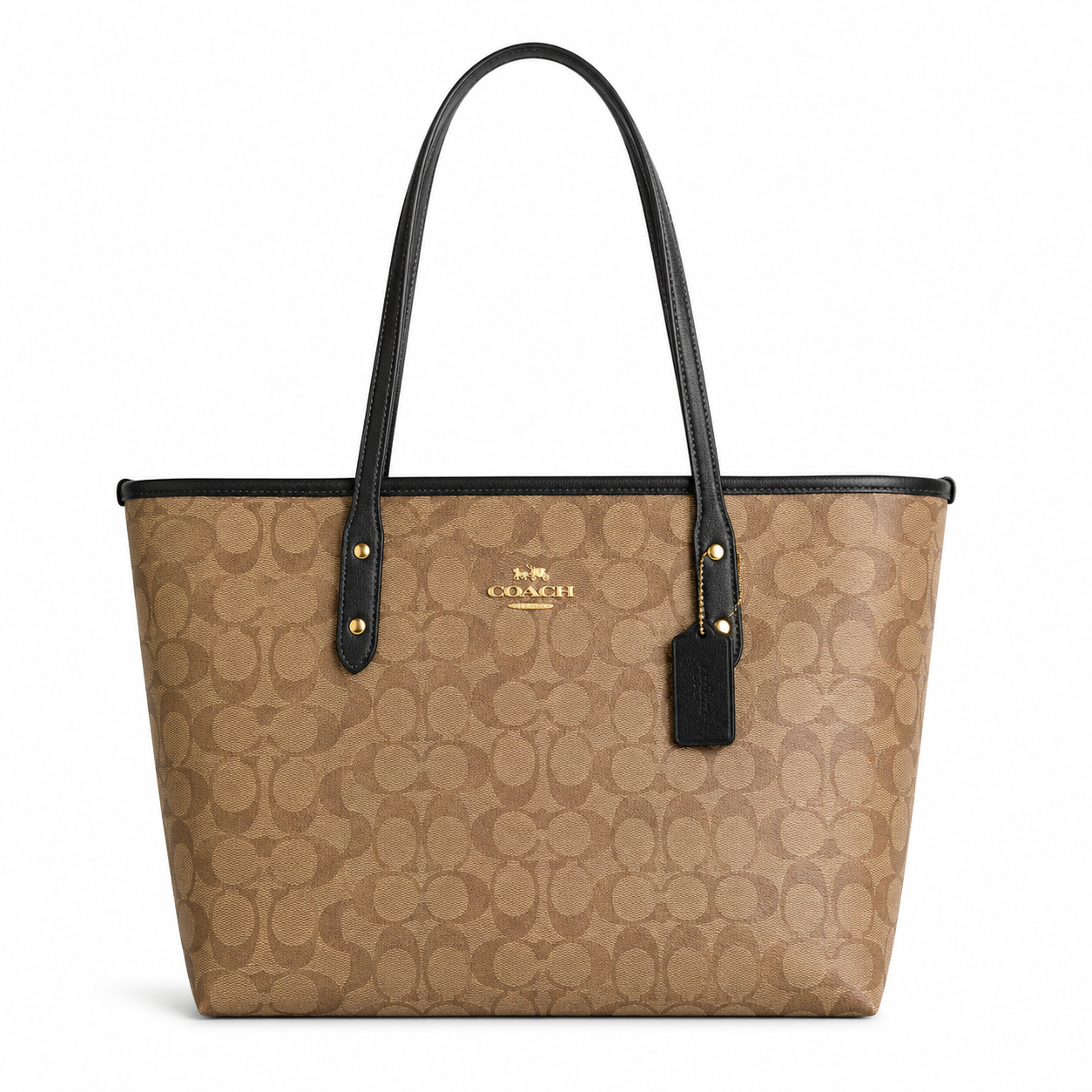 Coach Signature City Zip Tote – Brown/Black