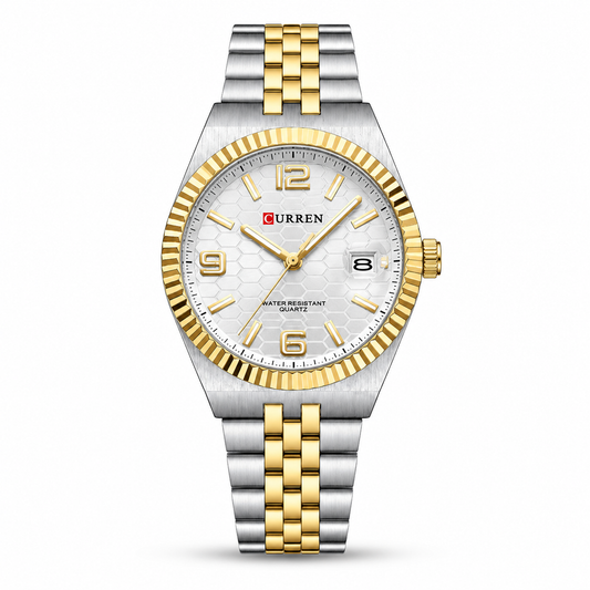 Curren Men's Executive Date Watch – Silver & Gold