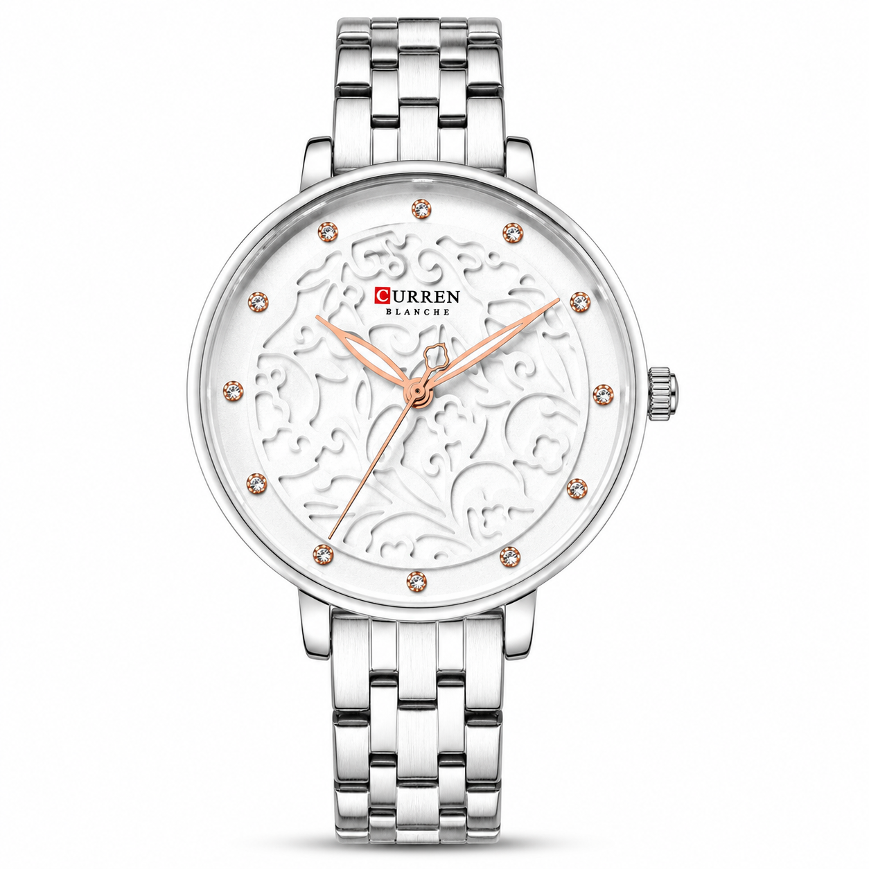Curren Women's Silver Floral Elegance Watch