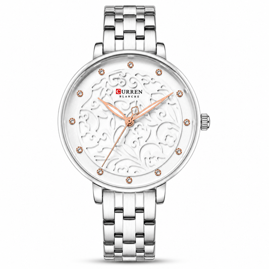 Curren Women's Silver Floral Elegance Watch